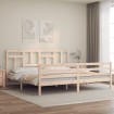 Estructura de cama con cabecero madera maciza 200x200 cm