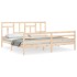 Estructura de cama con cabecero madera maciza 200x200