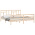 Estructura de cama con cabecero madera maciza 200x200