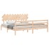 Estructura de cama con cabecero madera maciza 200x200