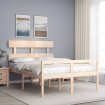 Cama para personas mayores con cabecero madera maciza 120x200cm