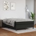 Cama box spring con colchón cuero sintético negro