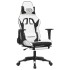 Silla gaming con reposapiés cuero sintético blanco