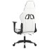 Silla gaming con reposapiés cuero sintético blanco