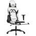 Silla gaming con reposapiés cuero sintético blanco