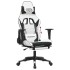 Silla gaming con reposapiés cuero sintético blanco