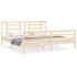 Estructura de cama con cabecero madera maciza 200x200