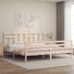 Estructura de cama de matrimonio con cabecero madera maciza