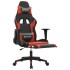 Silla gaming con reposapiés cuero sintético negro