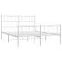 Estructura cama metal cabecero y estribo blanco 140x190