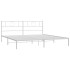 Estructura de cama de metal con cabecero blanco 193x203