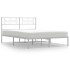 Estructura de cama con cabecero metal blanca 160x200