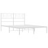 Estructura de cama con cabecero metal blanca 160x200