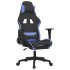 Silla gaming de masaje con reposapiés tela negro y