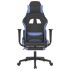 Silla gaming de masaje con reposapiés tela negro y