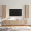 Set de muebles para TV 4 pzas madera contrachapada roble Sonoma