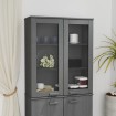 Aparador superior HAMAR pino macizo gris oscuro 85x35x100 cm