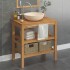 Mueble tocador madera teca maciza con lavabo de mármol