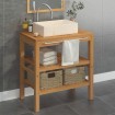 Mueble tocador madera teca maciza con lavabo de mármol crema