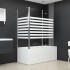 Mampara de baño vidrio templado a rayas 120x68x130