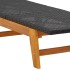 Tumbona con mesa ratán sintético y madera maciza de