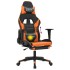 Silla gaming masaje y reposapiés cuero sintético negro