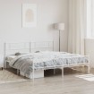 Estructura cama metal con cabecero y estribo blanco 180x200 cm