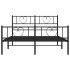 Estructura de cama cabecero y estribo metal negro 135x190