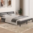 Estructura de cama madera maciza de pino gris 140x190 cm