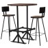 Conjunto de muebles de bar 3 piezas madera maciza