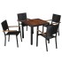 Set comedor jardín 5 pzas ratán sintético y madera acacia