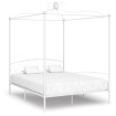 Estructura de cama con dosel metal blanco 180x200 cm