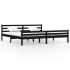 Estructura de cama de madera maciza negro 200x200