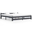 Estructura de cama madera maciza de pino gris oscuro 200x200 cm