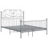 Estructura de cama de metal gris 140x200