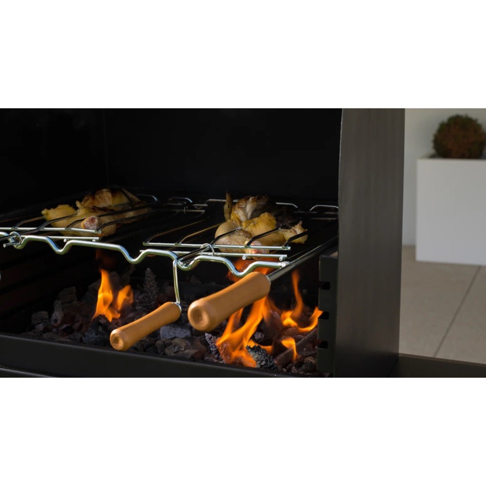 OFERTA - Kit de parrilla giratorio con 2 aros 58x40 cms