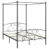 Estructura de cama con dosel metal gris 160x200