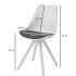 Juego de 2 sillas de comedor retro Blanco / Negro Scandinavian 