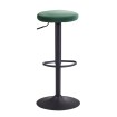 Taburete de bar de terciopelo verde sin respaldo 58 - 79 cm