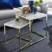 Mesa de centro estructura de mesa de 2 piezas metal dorado