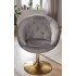 Silla  terciopelo gris / dorado giratoria