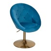 Silla  terciopelo azul / dorado giratoria