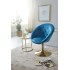 Silla  terciopelo azul / dorado giratoria