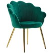 Silla de comedor terciopelo verde tapizada