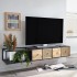 Mueble TV Lowboard Colgante Mango Madera Maciza / Metal 150x25x35 cm