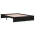 Estructura de cama de madera maciza negro 140x190