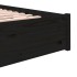 Estructura de cama de madera maciza negro 140x190