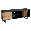 Mueble para TV Negro con decoración de Roble 150x55x40 cm