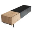 Mueble para TV Negro con decoración de Roble 150x40x40 cm