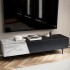 Mueble para TV Negro con decoración de mármol en Blanco 150x40x40 cm